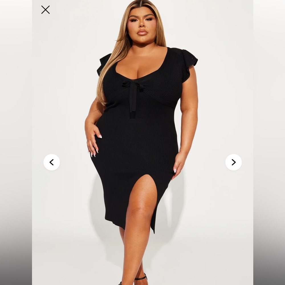 Fashion Nova Black Midi dress